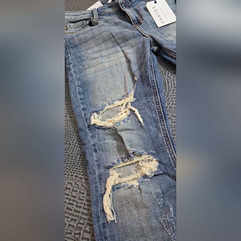 Skinny Distressed Ripped Ankle Jeans